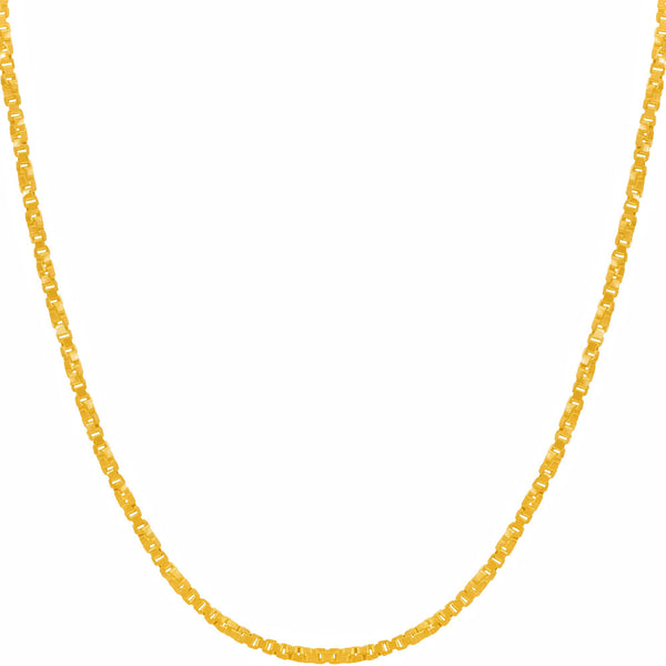 Gold Plated 1.7mm Twisted Box Chain Necklace