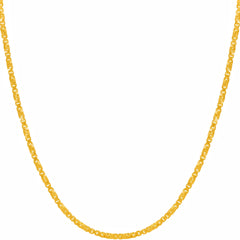 Gold Plated 1.7mm Twisted Box Chain Necklace