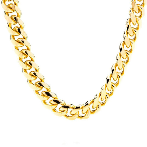 Gold Plated 11mm Gold Cuban Link Chain