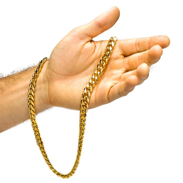 Gold Plated 11mm Gold Cuban Link Chain