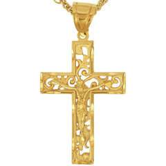 Gold Plated Large Filigree Cross