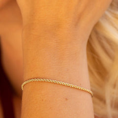 Gold plated 1mm Rope Bracelet
