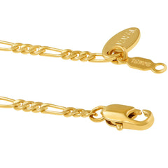 Gold Plated 2.5mm Figaro Chain Anklet