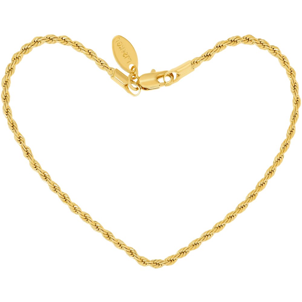 Gold Plated 2mm Anklet Rope Chain