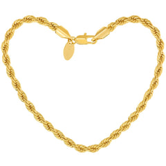Gold Plated 5mm Rope Chain Anklet