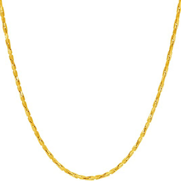 Gold Plated 1.7mm Twisted Cobra Chain Necklace