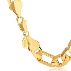 Gold Plated 11mm Figaro Bracelet