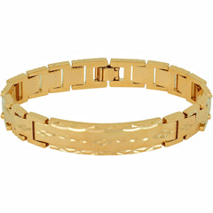 Gold Plated 12mm Diamond Cut ID Bracelet