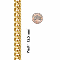 Gold Plated 12mm Miami Curb Cuban Link Chain Bracelet