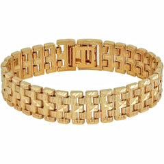 Gold Plated 18mm Wide Brick Bracelet