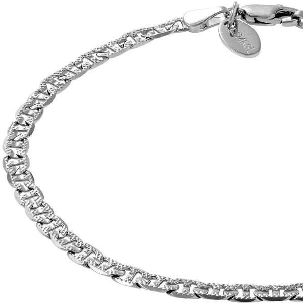 4mm Mariner Link Chain Anklet (White Gold Look)