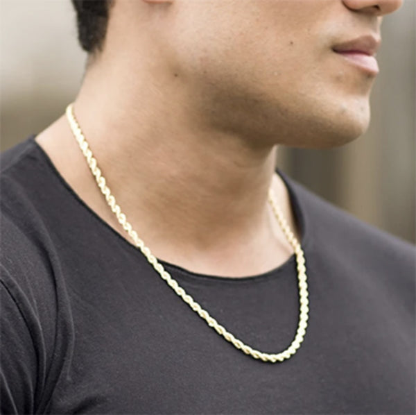 Gold Plated Necklace 5mm Gold Rope Chain