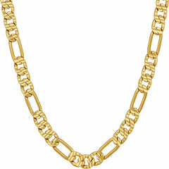Gold Plated 6mm Swiss Diamond Cut Figaro Chain Necklaces