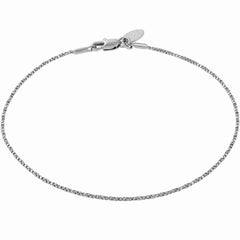 Twisted Box Chain Anklet White Gold