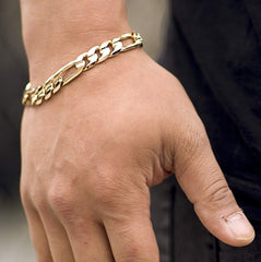 Gold Plated 9mm Figaro Bracelet