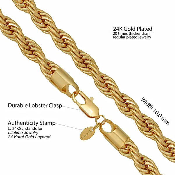 10mm Rope Chain | Lifetime Jewelry