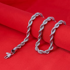 Gold Plated 8mm Rope Chain Necklace Stainless Steel