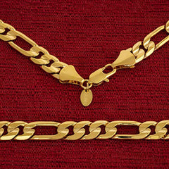 gold plated 9mm Figaro Chain