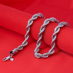Gold Plated 9mm Rope Chain Necklace Stainless Steel