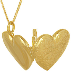 Gold Plated Antique Heart Locket Necklace