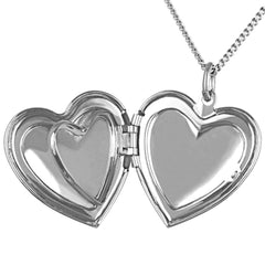 White Gold Plated Antique Heart Locket Necklace