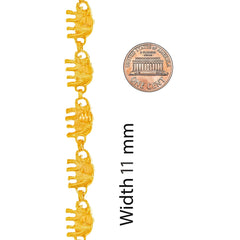 Gold Plated Elephant Link Charm Bracelet