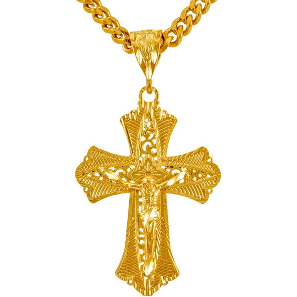 Gold Plated Extra Large Filigree Crucifix