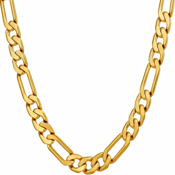 Gold Plated 7mm Flat Figaro Chain Necklaces