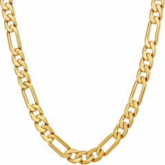 Gold Plated 5.5mm Flat Figaro Chain Necklaces