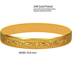 Gold Plated 10mm Bangle Bracelet