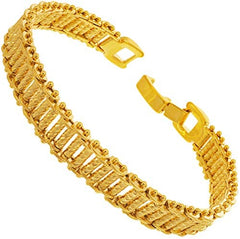 Gold Plated 10mm Riccio Bar Bracelet