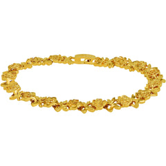 Gold Plated Diamond Cut Rose Charm Bracelet