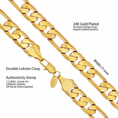Gold plated 11mm Figaro Chain