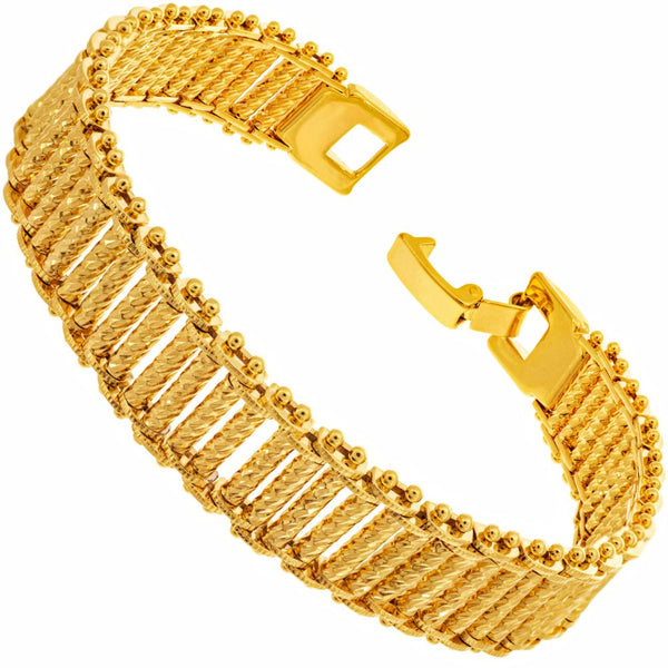 Gold plated 13mm Riccio Bar Bracelet