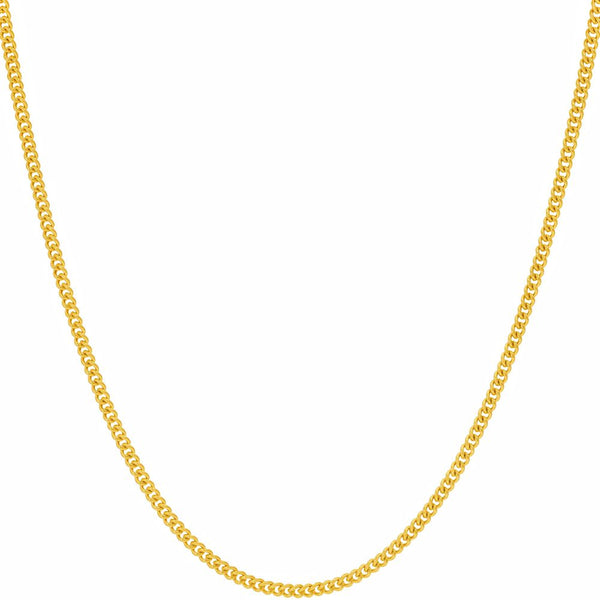 Gold plated 1.7mm Curb Link Chain Necklace