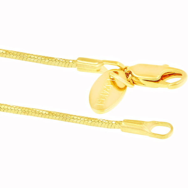 Gold plated 1.5mm Snake Chain Anklet