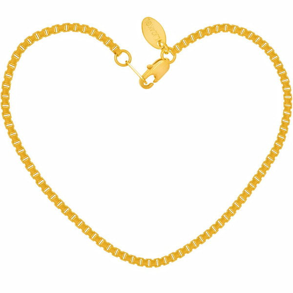 Gold Plated 2.3mm Box Chain Anklet