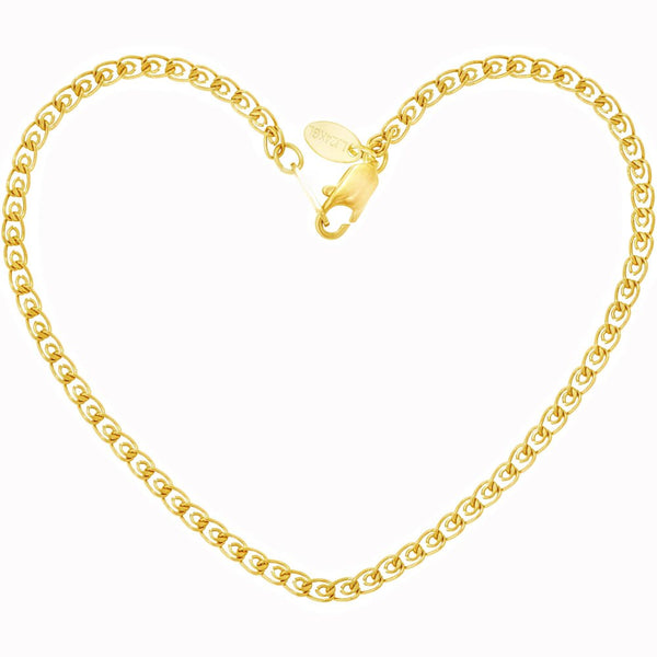Gold Plated 2.7mm Open Weave Link Anklet