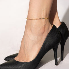 Gold Plated 2.5mm Bar Link Chain Anklet