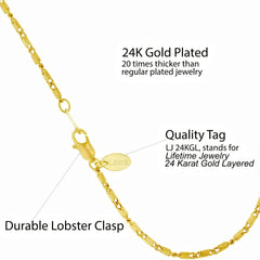 Gold Plated 2mm Rounded Scroll Anklet