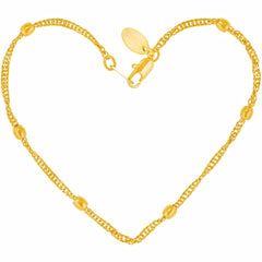 Gold Plated 2mm Whisper Chain with Ball Anklet