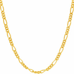 Gold Plated 3.5mm Figaro Chain Necklace
