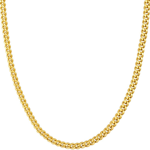Gold Plated Necklace 3mm Curb Link Chain