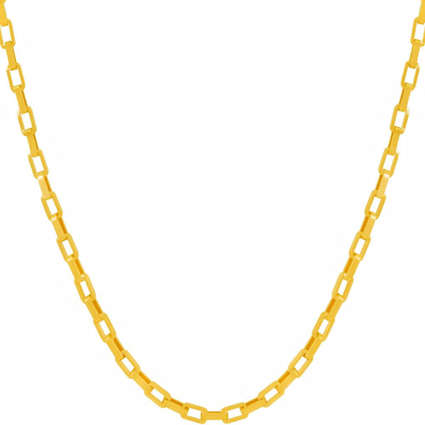 Gold Plated Necklace 3mm Paperclip Chain Necklace