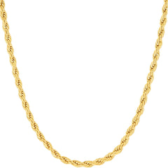 Gold Plated Necklace 3mm Rope Chain