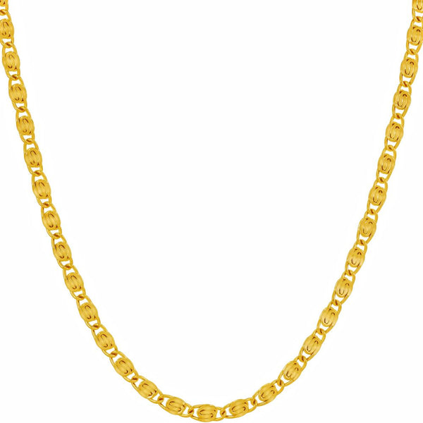 Gold Plated 3mm Scroll Chain Necklace