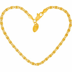 Gold Plated 3mm Diamond Cut Scroll Anklet