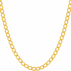 Gold Plated 4mm Diamond Cut Curb Link Chain Necklace