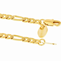 Gold Plated 4mm Swiss Cut Figaro Anklet