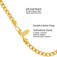 Gold Plated 5mm Gold Cuban Link Bracelet